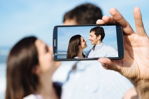 Lovers On Travel Taking Smartphone Selfie Photo