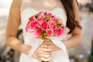 Bride With A Rose Bouquet