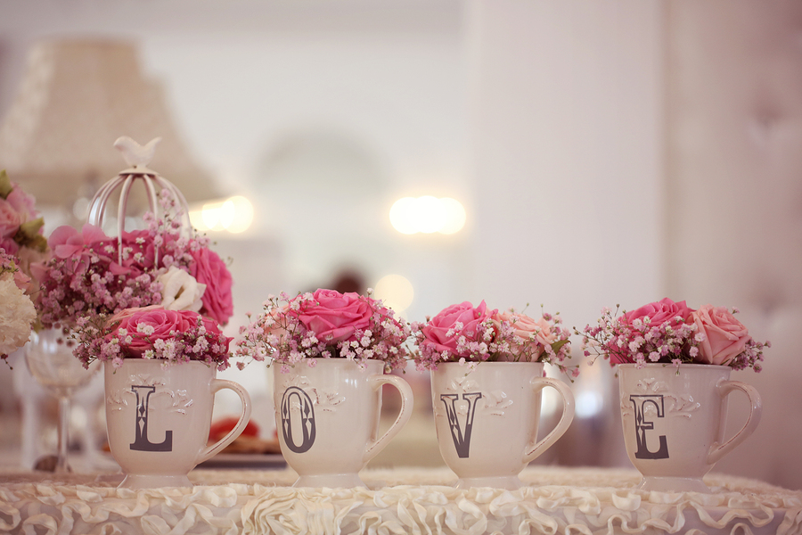 Beautifully Decorated Wedding Table With Flowers